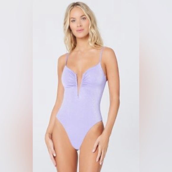 L*Space Shimmer Amethyst Roxanne Bitsy One Piece Swimsuit NWT - Picture 3 of 8